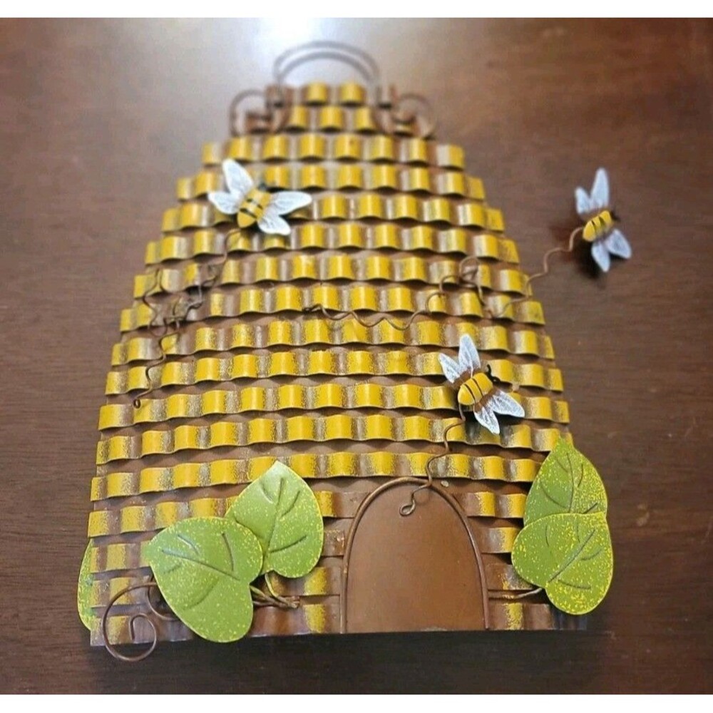 Metal Bee Hive Decorative Wall Hanger